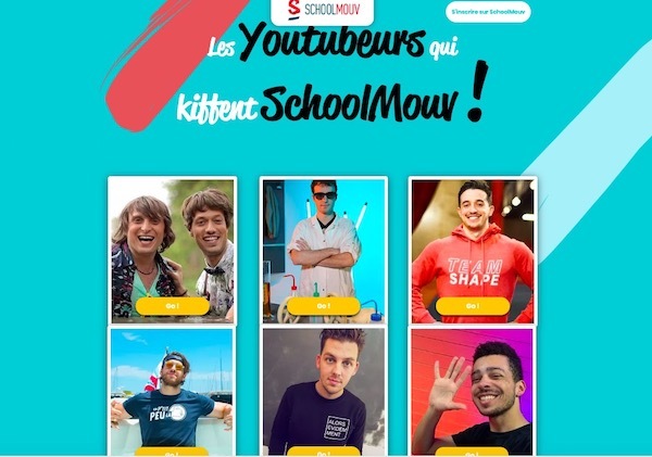 Photomontage de plusieurs youtubeurs